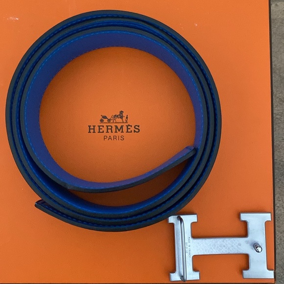 Hermes reversible H Palladium belt with box, dust bag and ribbon. - Picture 2 of 10